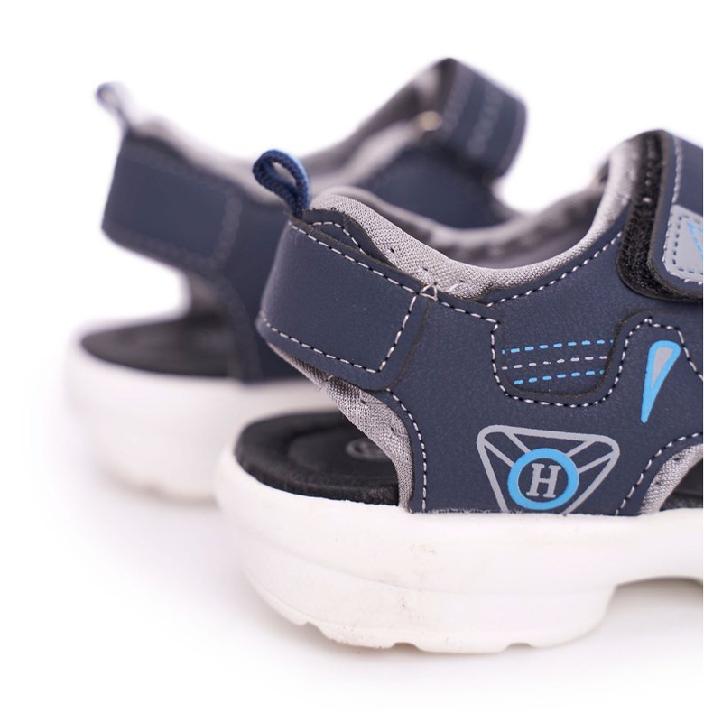 FRROCK Sandales Enfant Garçons Avec Velcro Bleu Marine Pelgro 1