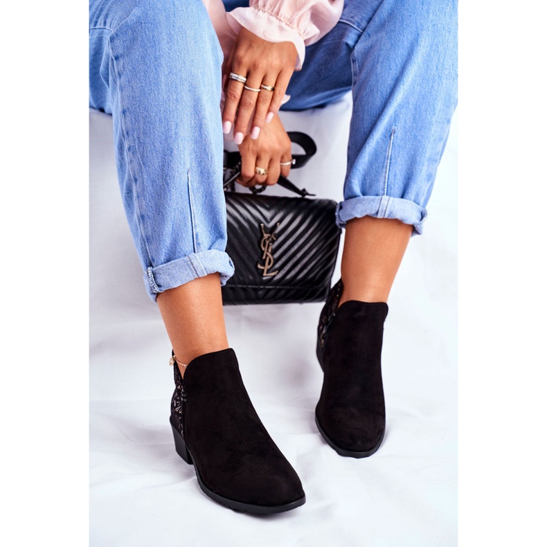 Bottes Talon Plat Femme Printemps Noir Elizabeth 1