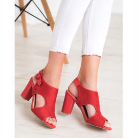 Weide Sandales construites en daim rouge 3