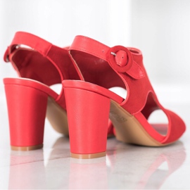 Weide Sandales construites en daim rouge 4