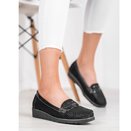 SHELOVET Mocassins en textile le noir 1