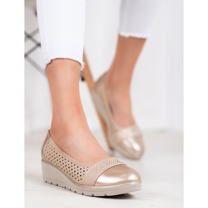 Comer Pompes Avec Cubic Zirconia brun jaune 1