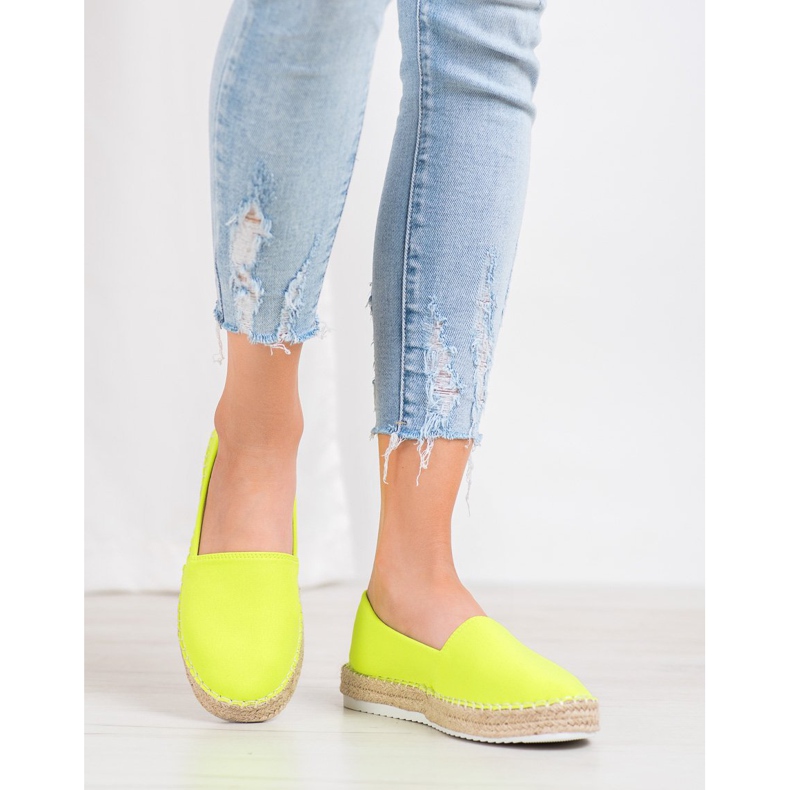 Small Swan Espadrilles textiles vert jaune 1