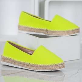 Small Swan Espadrilles textiles vert jaune 2