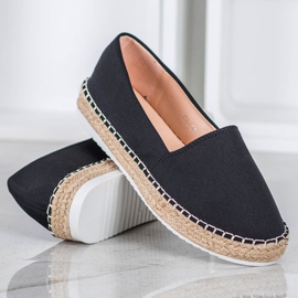 Small Swan Espadrilles textiles noir 1