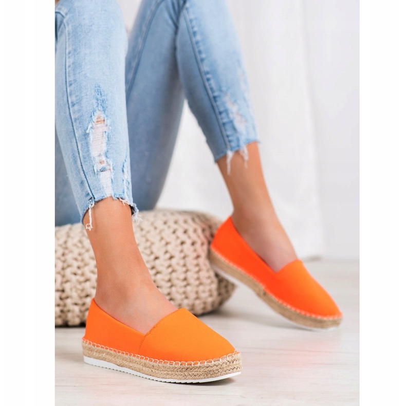 Small Swan Espadrilles textiles orange 1