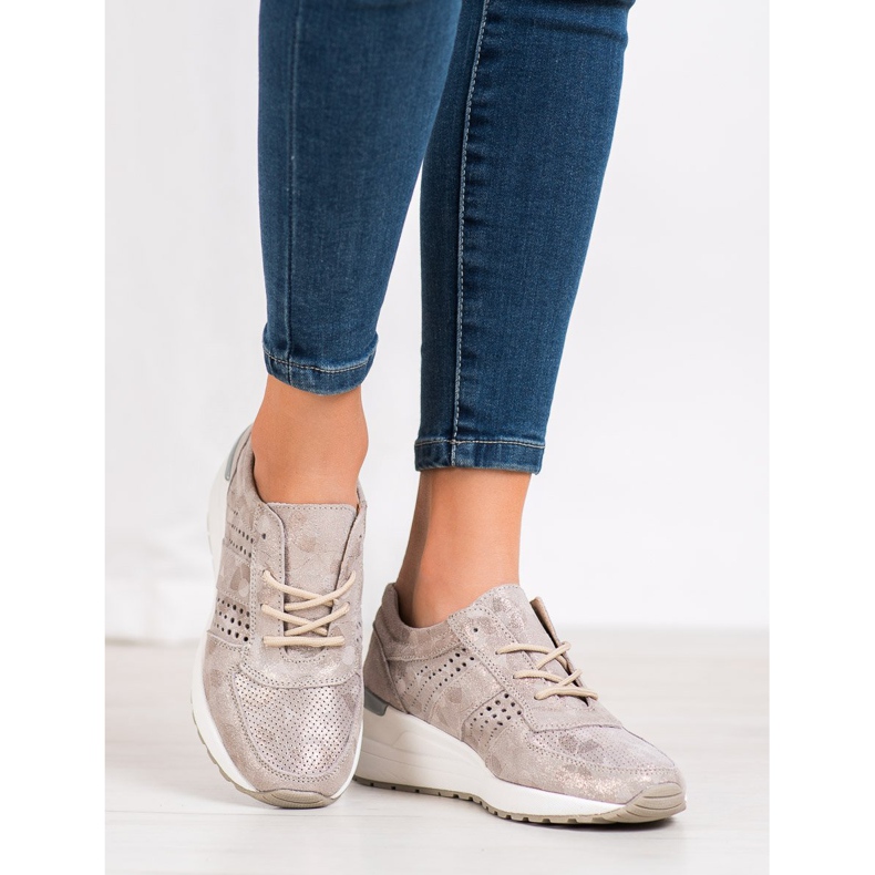 Filippo Baskets compensées en cuir jaune 1