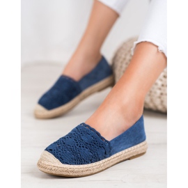 Small Swan Espadrilles En Daim Avec Dentelle bleu 5