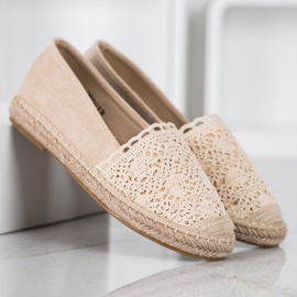 Small Swan Espadrilles En Daim Avec Dentelle brun 5