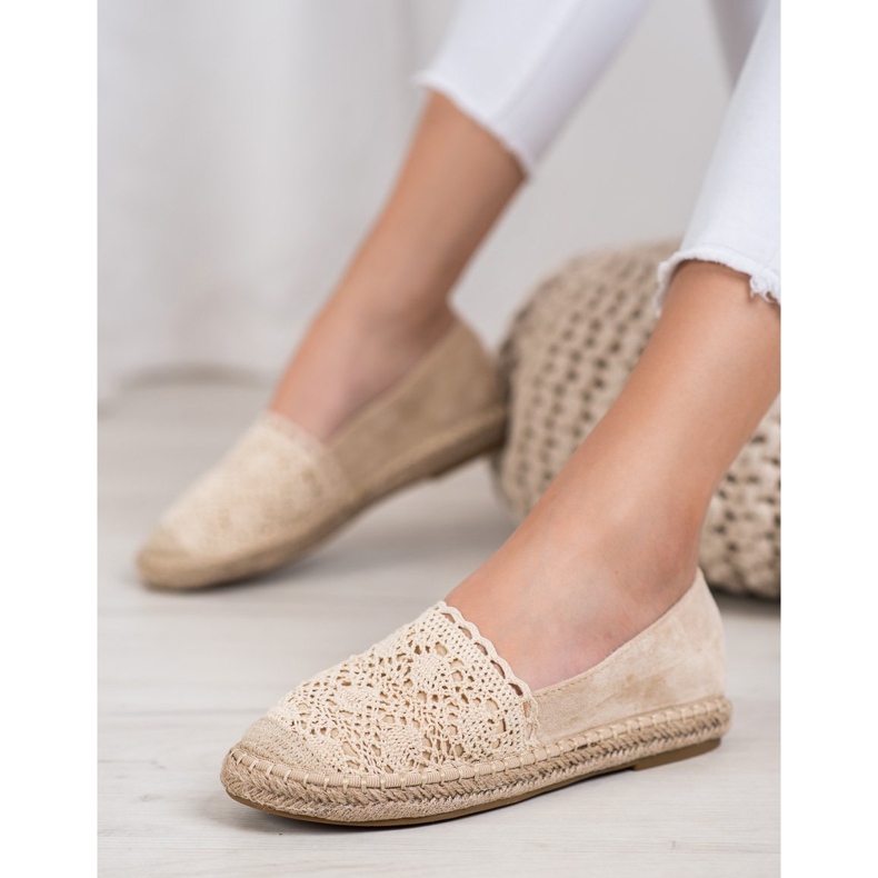 Small Swan Espadrilles En Daim Avec Dentelle brun 1