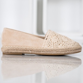 Small Swan Espadrilles En Daim Avec Dentelle brun 3