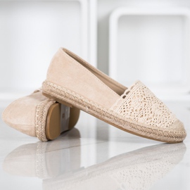 Small Swan Espadrilles En Daim Avec Dentelle brun 4