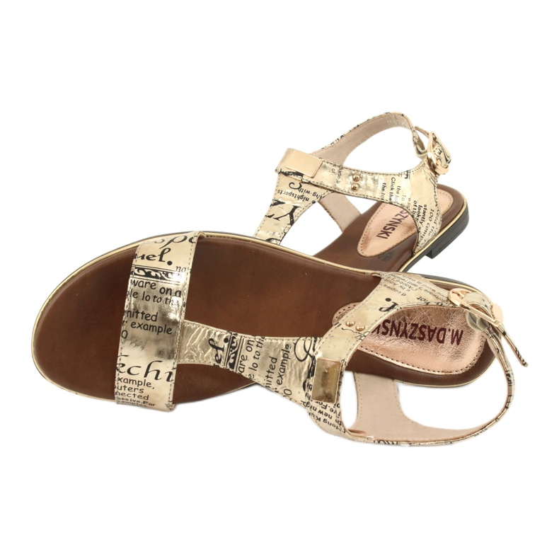 M.Daszyński Sandales dorées journal Daszyński MR1583-7 le noir jaune 5