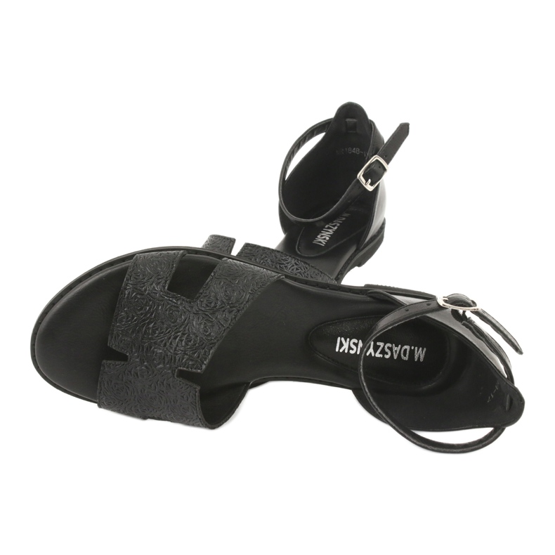 M.Daszyński Sandales noires à talon Daszyński MR1848-17 le noir 4