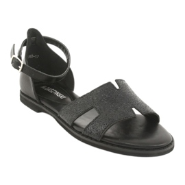 M.Daszyński Sandales noires à talon Daszyński MR1848-17 le noir 1