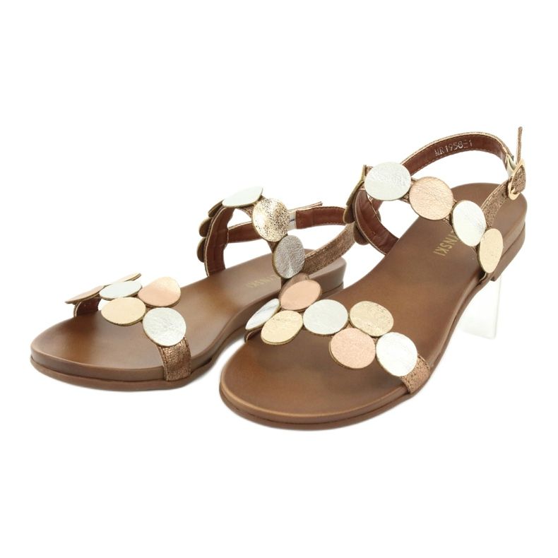 M.Daszyński Sandales roues dorées Daszyński MR1958-1 brun argent 3