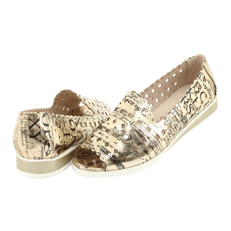 M.Daszyński Ballerines dorées pour femmes Daszyński SA135-1 le noir jaune 4