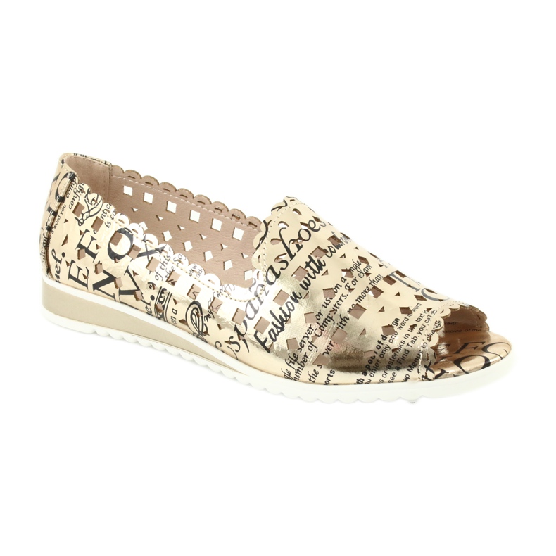 M.Daszyński Ballerines dorées pour femmes Daszyński SA135-1 le noir jaune 1