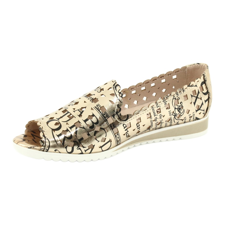 M.Daszyński Ballerines dorées pour femmes Daszyński SA135-1 le noir jaune 2