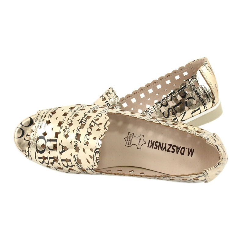 M.Daszyński Ballerines dorées pour femmes Daszyński SA135-1 le noir jaune 5