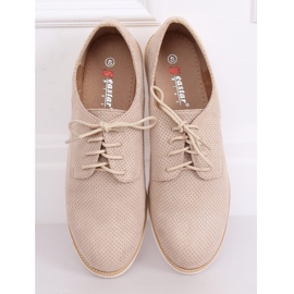 Mocassins femme beiges à lacets T297 Beige 1