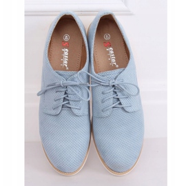 Mocassins femme bleus lacés T297 Bleu 1 Mocassins femme bleus lacés T297 Bleu 1
