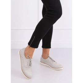 Gris Mocassins femme à lacets T297 Gris 2