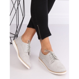 Gris Mocassins femme à lacets T297 Gris 1