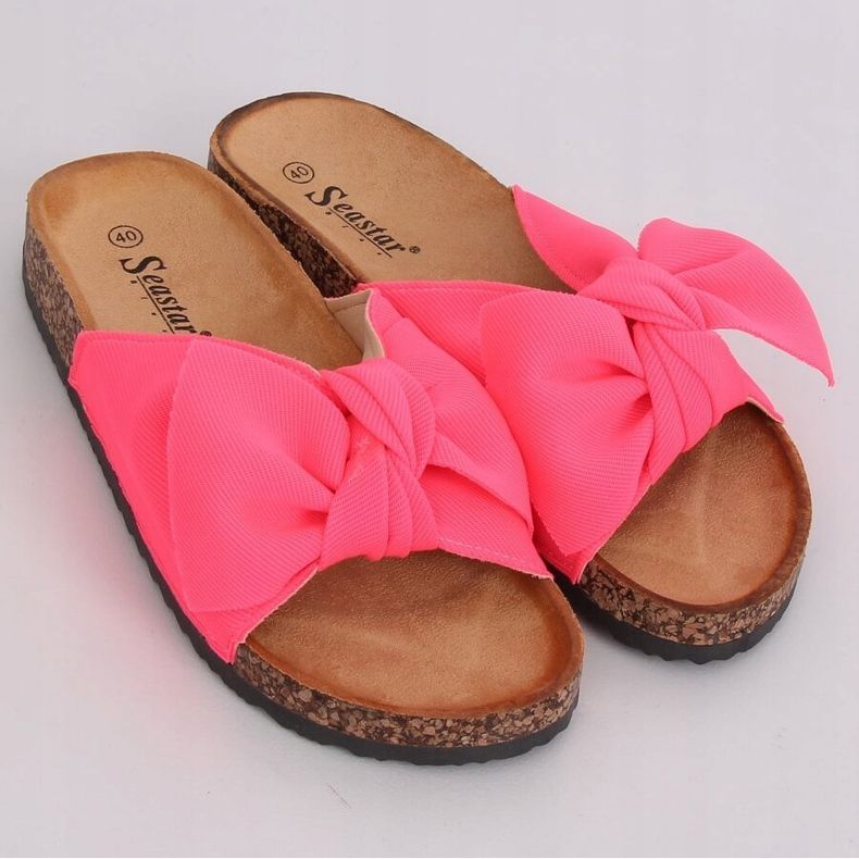 Chaussons semelle liège fuchsia CK108 Fuchsia rose 2