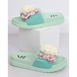 Pantoufles menthe sur semelle haute PT-109 Mint vert 1