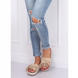 Chaussons bohème femme beige CK138P Beige 1