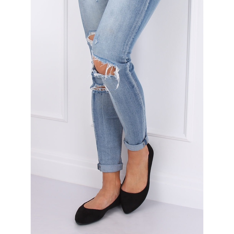 Ballerines à bouts en amande noir CD52P Noir 2