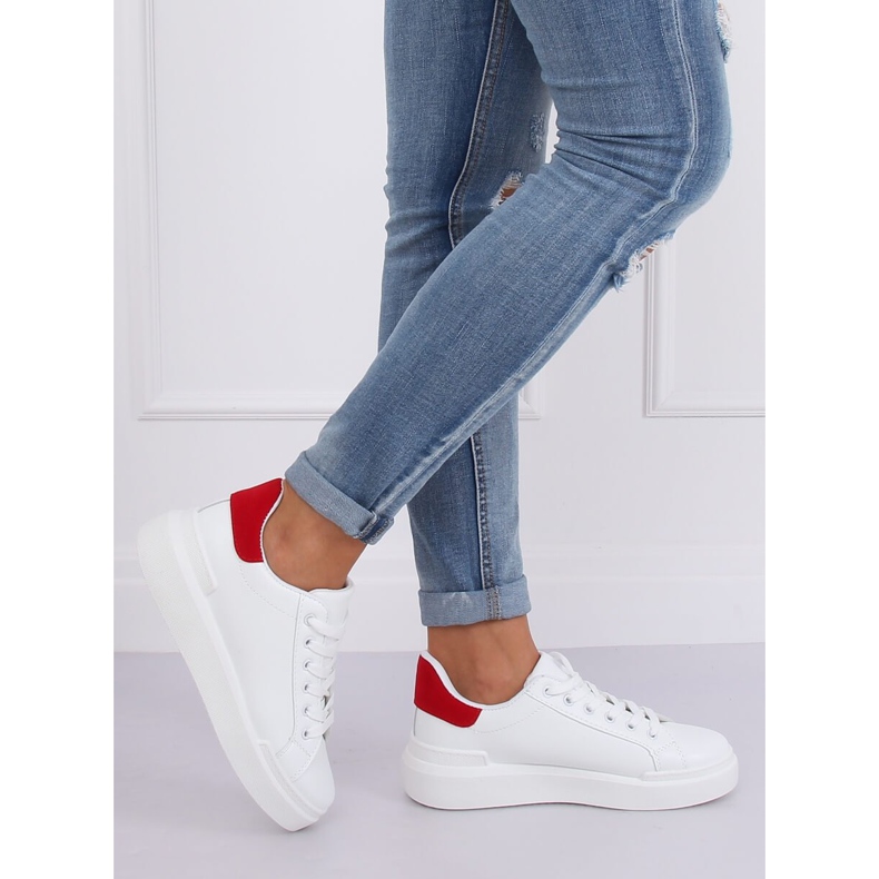 Baskets femme blanches 85-428 BLANC / ROUGE 1