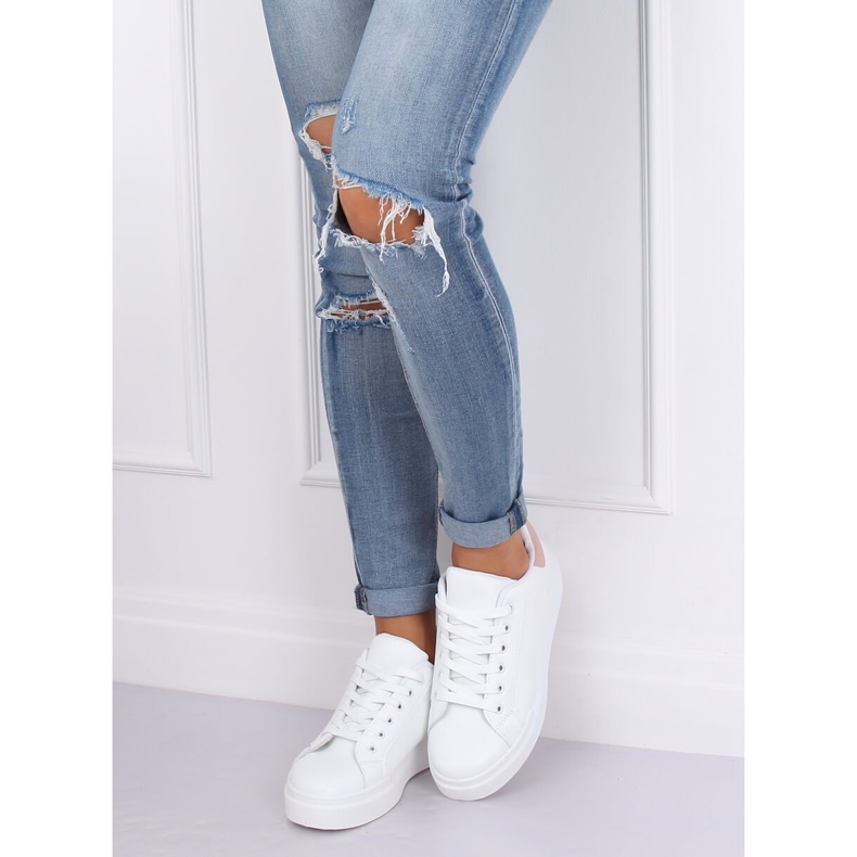 Baskets femme blanches 85-428 BLANC / ROSE 1