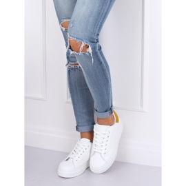 Baskets femme blanches 85-428 BLANC / JAUNE 1