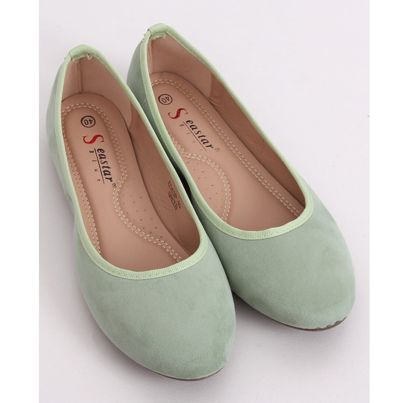 CD63P Ballerines lisses vert aigue-marine 1
