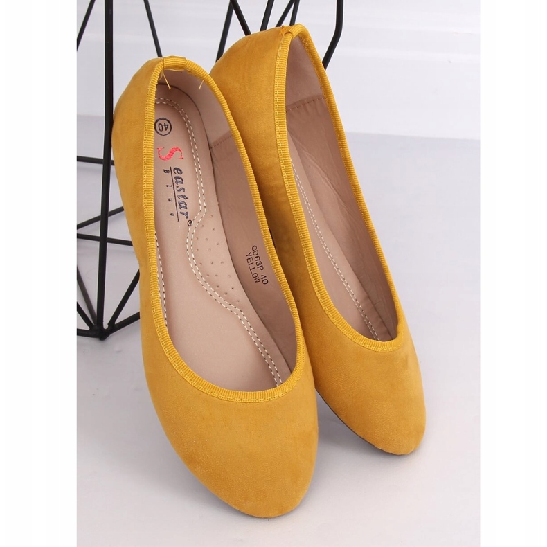 CD63P Ballerines lisses jaune miel 1