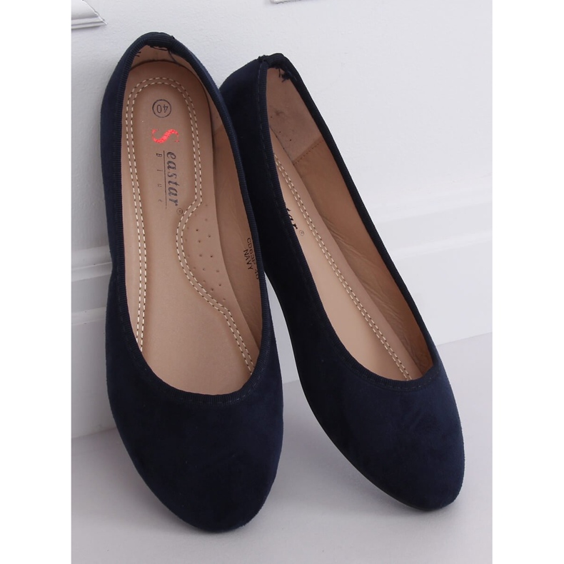 CD63P Ballerines bleu marine lisses bleu marine 2