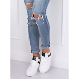 Chaussures de sport blanches à semelles compensées 85-429 BLANC / NOIR 2