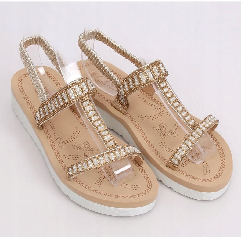 Sandales dorées pour femmes HD-128 Gold 1
