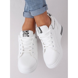 Blanc HY-231 Baskets compensées blanches le noir 1