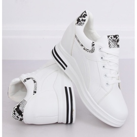 Blanc HY-231 Baskets compensées blanches le noir 3
