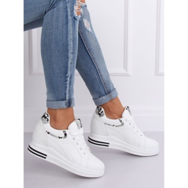 Blanc HY-231 Baskets compensées blanches le noir 2