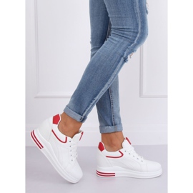Baskets compensées blanches HY-231 Rouge 1
