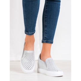 Filippo Slipons En Cuir Sur Compensée gris 2