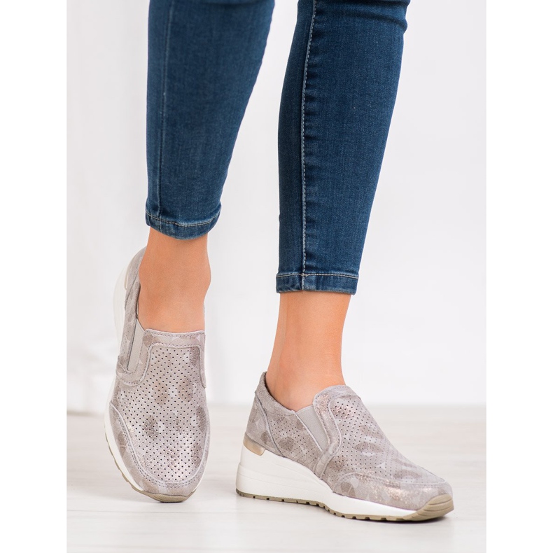 Filippo Slipons en cuir ajouré brun jaune 2