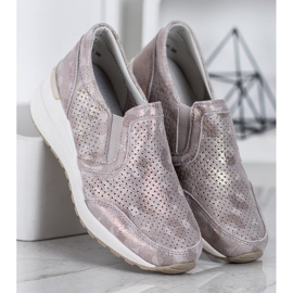 Filippo Slipons en cuir ajouré brun jaune 4