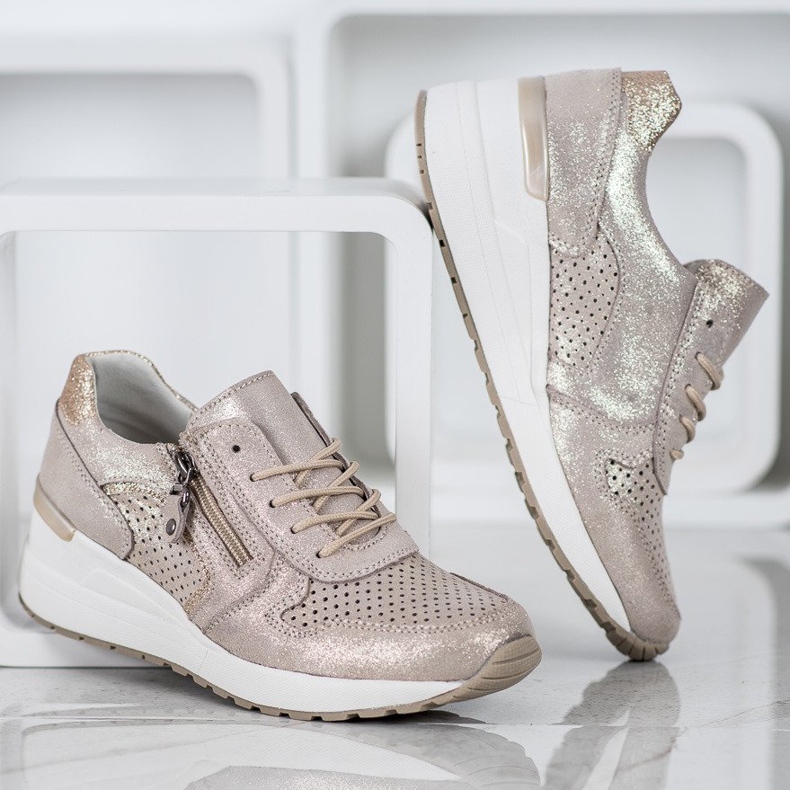 Filippo Baskets dorées à paillettes d'or 1