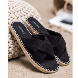 SHELOVET Pantoufles confortables en daim le noir 1