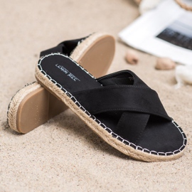 SHELOVET Pantoufles confortables en daim le noir 5